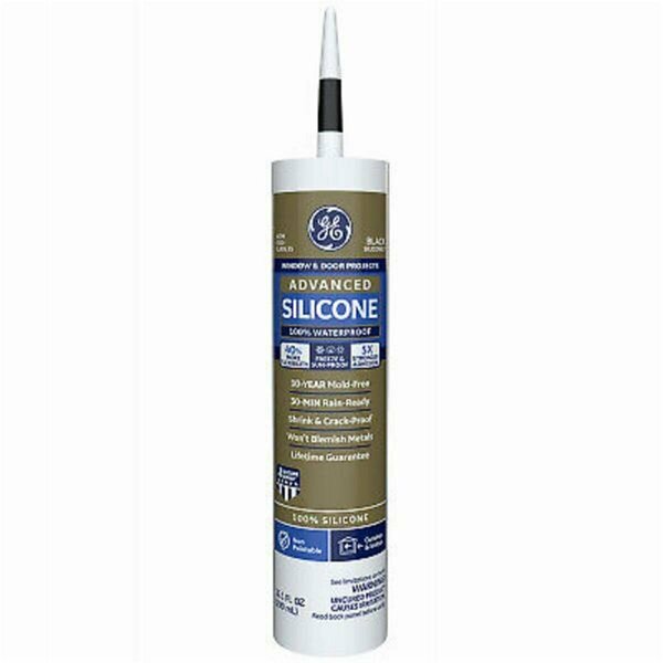 Clean All 10.1 oz Advanced Silicone 2 Window & Door Sealant Black, 12PK CL3847117